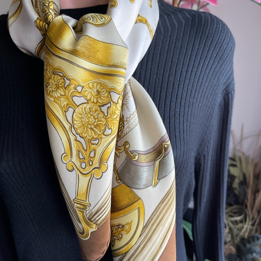 Hermès Silk Scarf Etriers By Francoise De La Perriere. - Picture 13 of 16
